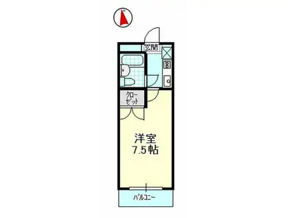 コンフォール鴨江(1K/2階)の間取り写真