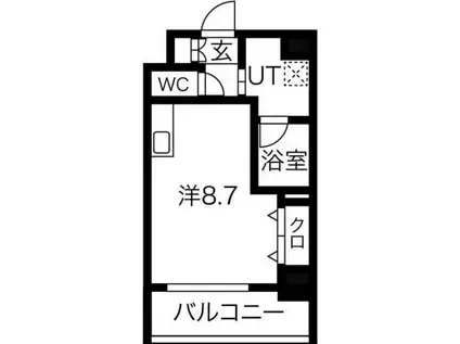 プリモディーネ福島(ワンルーム/9階)の間取り写真