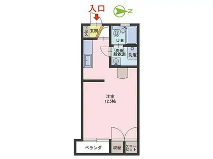 コーポ北隆館(ワンルーム/2階)の間取り写真