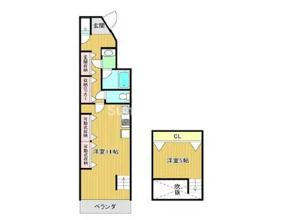 アンペルシュ(1LDK/8階)の間取り写真