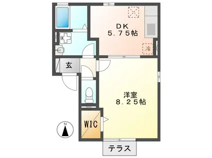 ルミエール(1DK/1階)の間取り写真