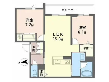 シャーメゾン ヴェルーラ(2LDK/3階)の間取り写真