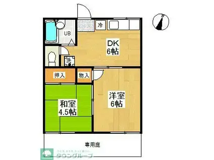 シャレー原宿C棟(2DK/1階)の間取り写真