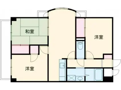プラザインペリアル(2LDK/3階)の間取り写真