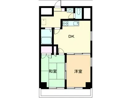 エースマンション高砂(2DK/4階)の間取り写真