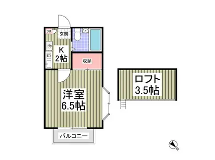リブレス新河岸III(1K/2階)の間取り写真