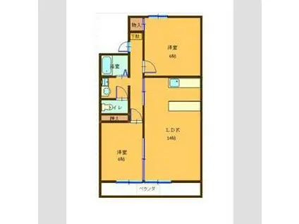 ドミール(2LDK/2階)の間取り写真