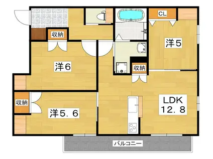 MAISON SOLEIL(3LDK/2階)の間取り写真
