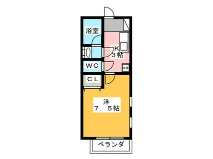 リヴェールTK(1K/2階)の間取り写真