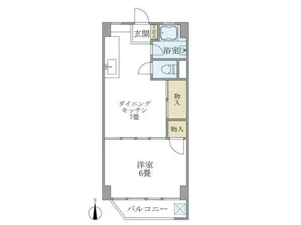 浅川コーポ(1DK/1階)の間取り写真