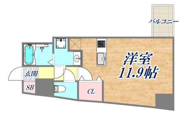 GRANDI京都(ワンルーム/8階)の間取り写真