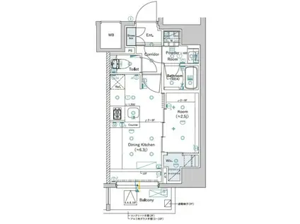 SYFORME WASEDA(1DK/3階)の間取り写真