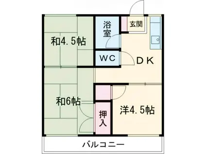 アクツハイツI(3DK/2階)の間取り写真