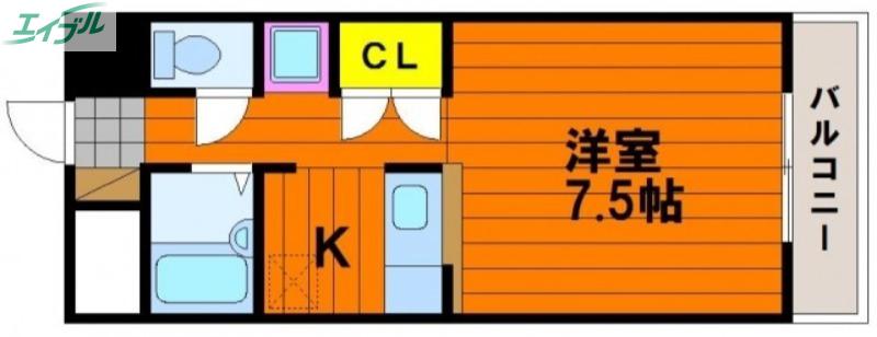 ピアジェ90(1K/1階)の間取り写真