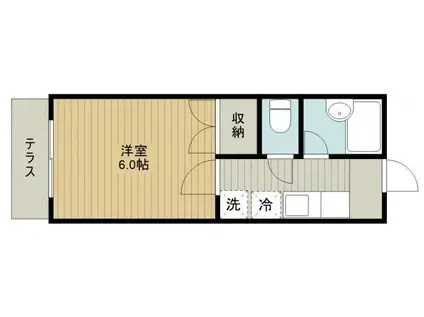 カルデアB棟(1K/1階)の間取り写真