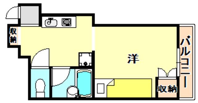 六甲ガーデンホームズ(ワンルーム/2階)の間取り写真