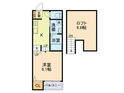 FOREST神園(1SK/2階)の間取り写真