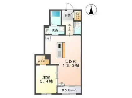シャルムIII(1LDK/1階)の間取り写真