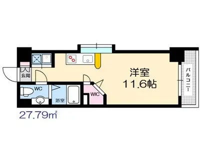 ノース ONE庚午(ワンルーム/2階)の間取り写真