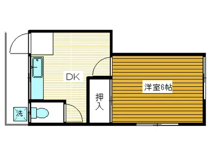 貸アパート 1DK 上池台5丁目(1DK/2階)の間取り写真