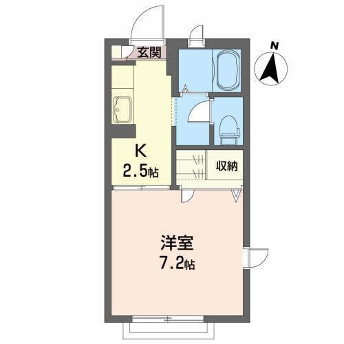 ドリーム・ライク(1K/2階)の間取り写真