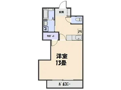 セピアコート宇宿(1K/2階)の間取り写真