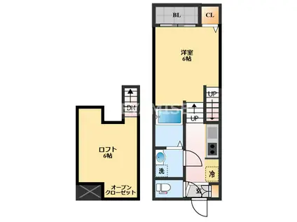 MODERN PALAZZO 諫早KAIZU A(1SK/1階)の間取り写真