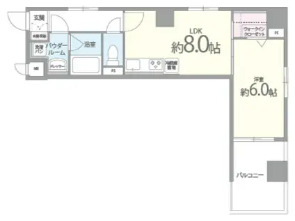 ADAGIO(1LDK/6階)の間取り写真
