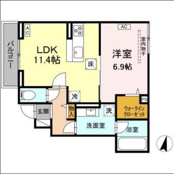 KOMFORTA(1LDK/1階)の間取り写真