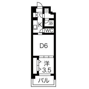 ファステート大阪マジョリティ(1DK/5階)の間取り写真