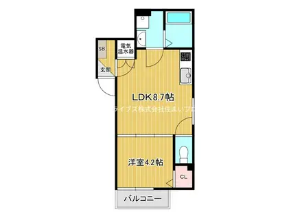 エフ アセシア トーノ(1LDK/2階)の間取り写真