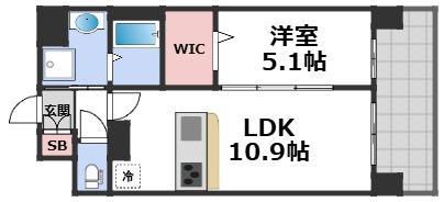アストラルグラミ阿倍野(1LDK/4階)の間取り写真