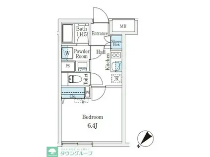 CREATIF学芸大学(1K/3階)の間取り写真