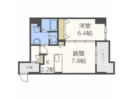 オルム・ド・グランメール大通(1LDK/7階)の間取り写真