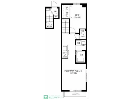桜テラス高井戸(1LDK/2階)の間取り写真