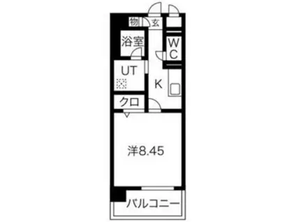 ビエラコート二条(1K/7階)の間取り写真