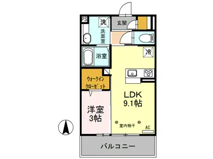 シティハウス高萩 1(1LDK/2階)の間取り写真