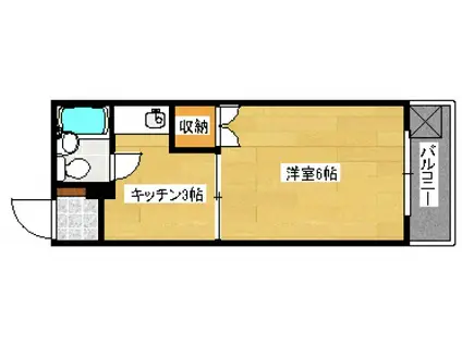 柴崎東雲ビル(1DK/2階)の間取り写真