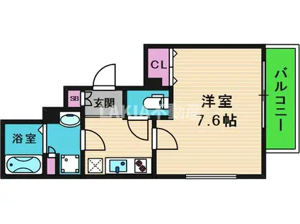 アマービレ森之宮(1K/3階)の間取り写真