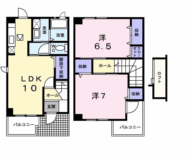 セレーノ城北(2LDK/1階)の間取り写真