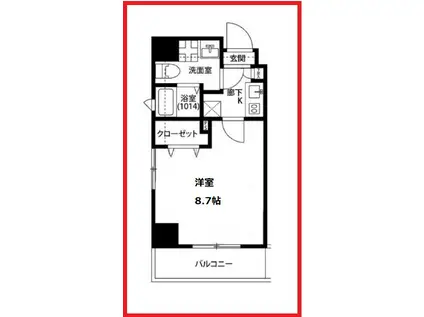 プレール・ドゥーク浅草II(1K/4階)の間取り写真