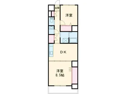 丸市ビル(2DK/7階)の間取り写真