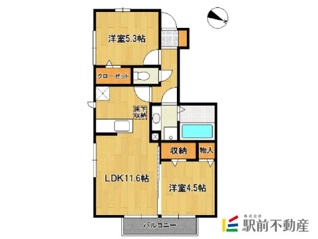 グレイス仁(2LDK/1階)の間取り写真
