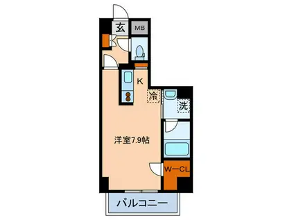 GRU・NE白山(ワンルーム/5階)の間取り写真