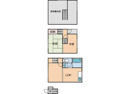 KT墨江ビル(2LDK/2階)の間取り写真
