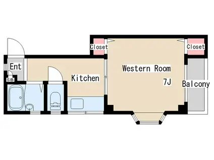 白川マンション(1K/3階)の間取り写真