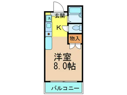 プランツ緑地(1K/3階)の間取り写真