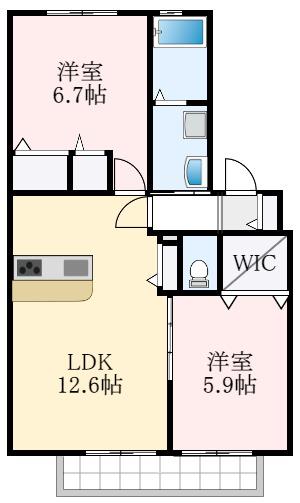 アークグレイス(2LDK/1階)の間取り写真