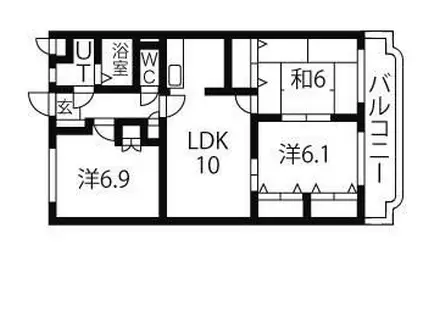 パークヒルズII(3LDK/3階)の間取り写真