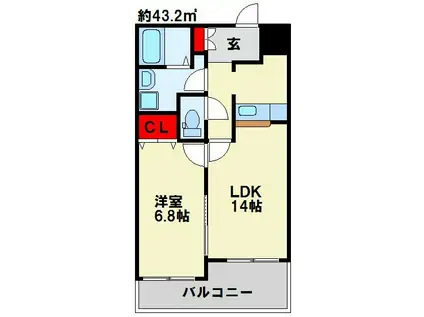 ビアリッツ(1LDK/3階)の間取り写真